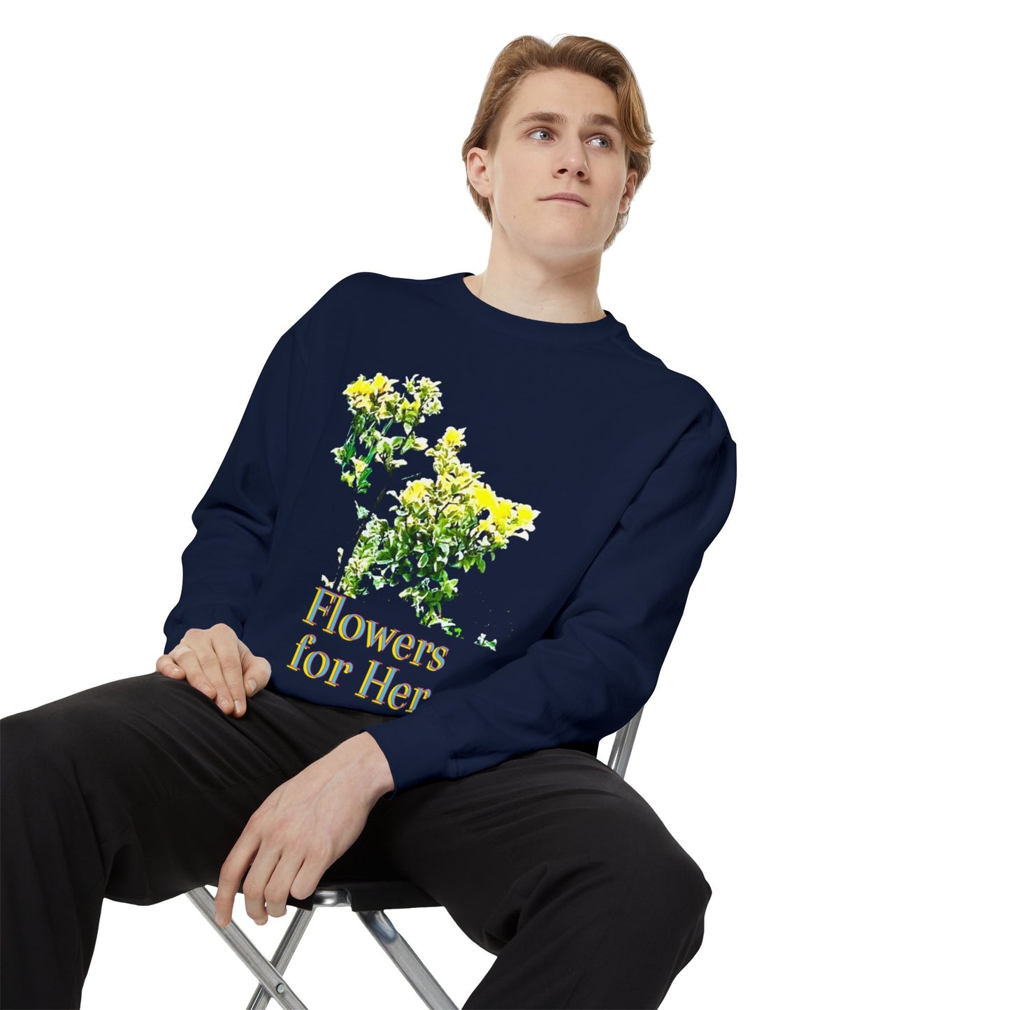 "Flowers for Her" graphic sweatshirt