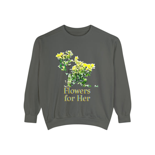 "Flowers for Her" graphic sweatshirt